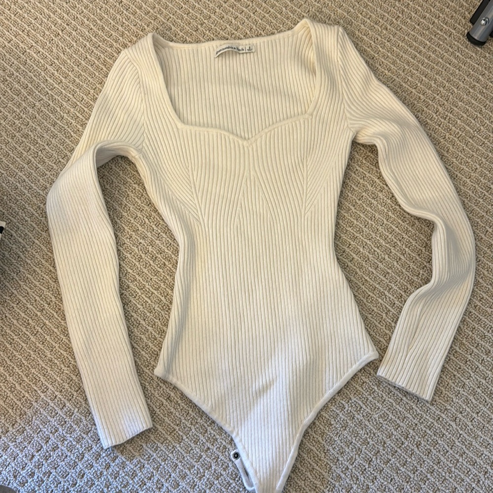 White ribbed bodysuit